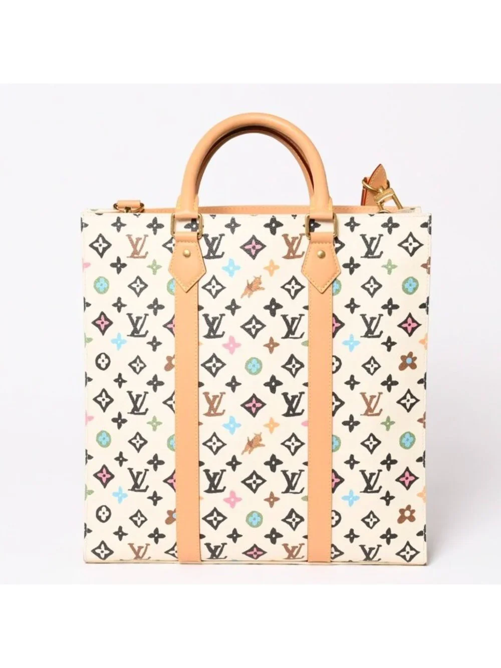 Louis Vuitton Monogram Craggy Sac Plat 2-Way Tote Bag Ivory Multicolor